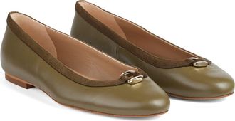 L.k. Bennett Dollie Round Toe Suede Ballet Flat in Khaki at Nordstrom, Size 11Us