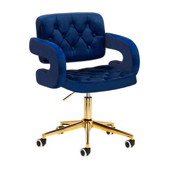 OEM Silla Giratoria 4rico Qs-of213g, Terciopelo Azul Marino