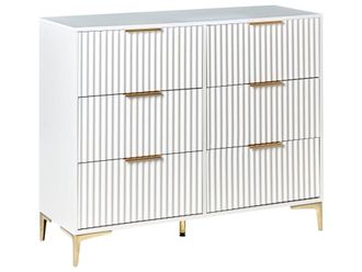 Beliani C&oacute;moda de 6 cajones blanco