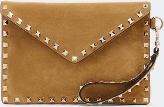 Valentino Garavani Rockstud Medium suede pouch