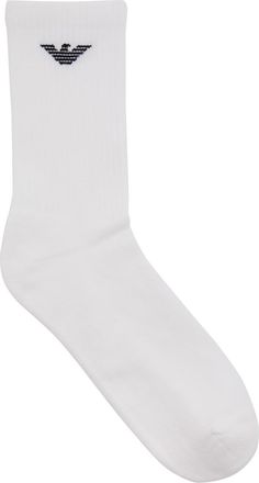 Emporio Armani Logo Ribbed Cotton-blend Socks - set of Three - White - One Size