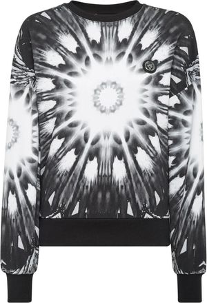 Plein Sport Optical Flower - Dames - Sportshirts - Zwart - XS - Katoen - Fitness