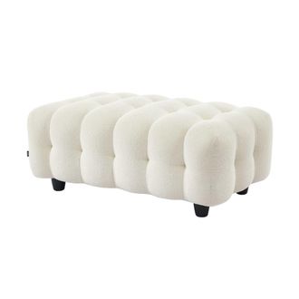 Sweeek Reposapi&eacute;s para sof&aacute; leon borreguito texturizada, 3 plazas, crema