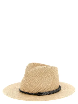 Brunello Cucinelli Woven Raffia Fedora - Natural