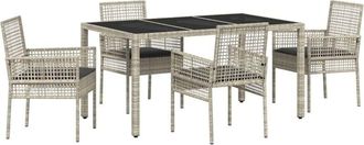 vidaXL Vidaxl - Conjunto De Comedor De Jard&iacute;n 5 Pcs Gris Claro Polirat&aacute;n