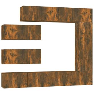 Berkfield Home 7 Piece TV Cabinet Set Smoked Oak Engineered Wood in Brown
