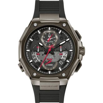 Bulova Series X Chronograph Rubber Strap Watch, 45mm in Two-Tone at Nordstrom