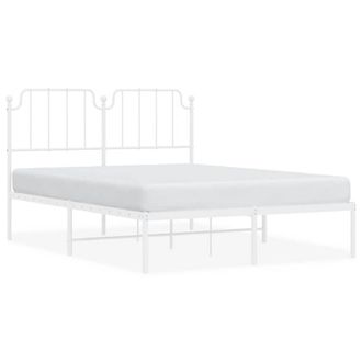 Berkfield Home Metal Bed Frame with Headboard White 150x200 cm King Size