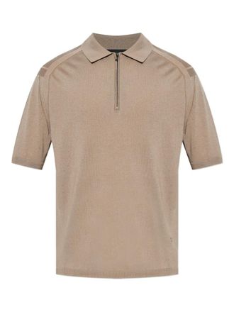 Emporio Armani half-zip polo shirt - men - Silk/Lyocell/Virgin Wool - M - Neutrals