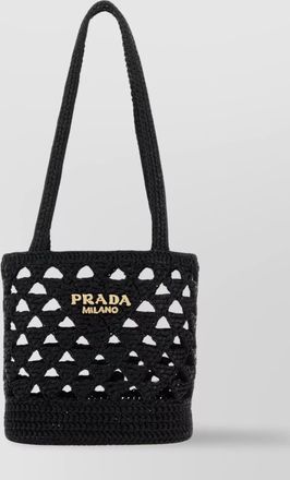 Prada straw knit shoulder bag