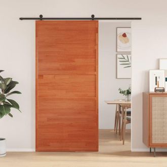 vidaXL Vidaxl - Puerta De Granero Madera Maciza Pino Marr&oacute;n Miel 100x208 Cm