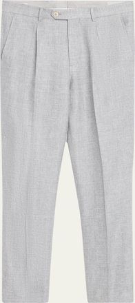 Brunello Cucinelli Mens Straight-Fit Pleated Pants