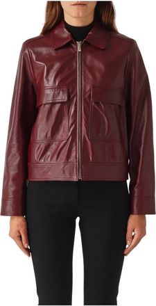 Max Mara Dames, Jassen, Rood, Maat: XS Leer