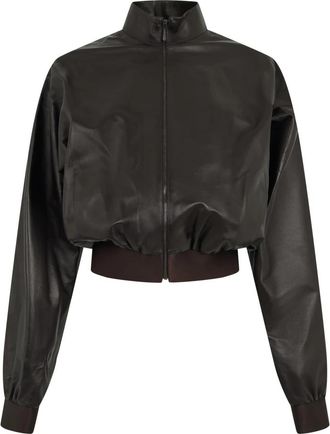 Gucci Nappa Bomber - Dames - Leren en Su&egrave;de Jassen - Bruin - M - Leer - Jassen