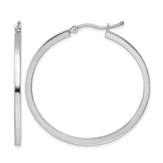 Diamond2Deal 10k Gold 2mm Square Tube Hoop Earrings