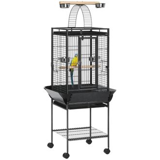 OEM Jaula Para P&aacute;jaros Jaula Para Loros Con Ruedas Perchas Comederos Estante Puente Arqueado Y Bandejas Extra&iacute;bles Pajarera Para Cacat&uacute;a Ninfa Cacat&uacute;as Co