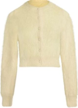 Maison Margiela Gele Cardigan Sweater Knoopsluiting - Dames - Vesten - Geel - M - Truien & Vesten