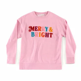 Shiraleah Womens Merry Bright Sweatshirt In Pink