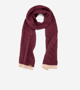 Cole Haan Womens Essential Rib Scarf - Red