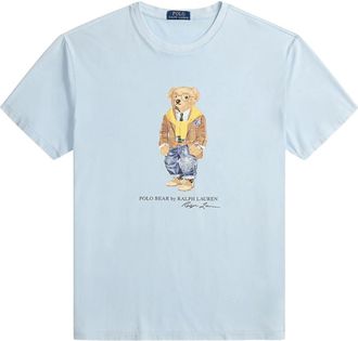 Ralph Lauren Tops, Heren, Blauw, S, Katoen, Polo Bear T-shirt