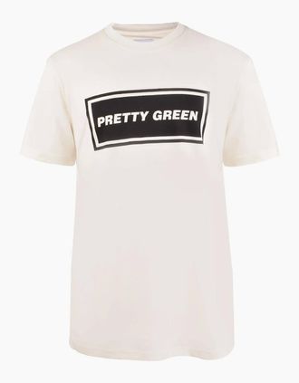 Pretty Green Mens Icon Lettering Regular Fit T-Shirt - White - Size: 2X large