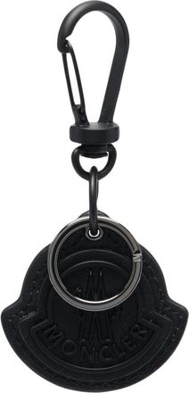 Moncler logo charm keyring - men - Calf Leather - One Size - Black