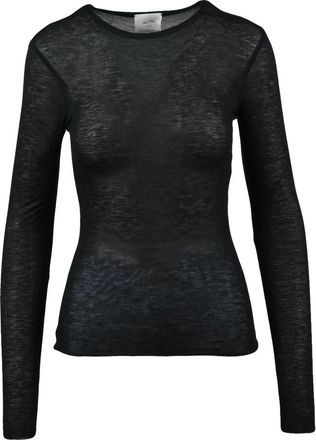 Alysi Sottogiacca Garzato - Dames - Longsleeves - Zwart - L - Wol - Tops
