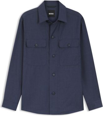 BOSS Relaxed-fit overshirt in washable virgin wool