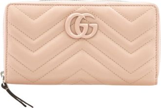 Gucci Pink Leather Long Wallet (Bi-Fold) (Pre-Owned)