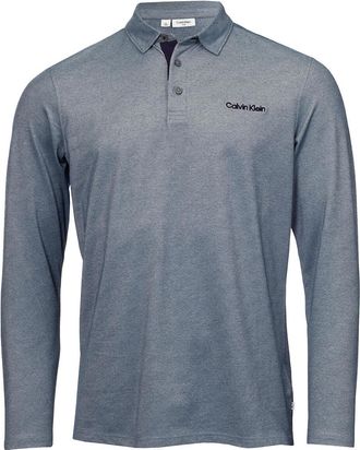 Calvin Klein Mens Medina Long Sleeve Polo Shirt - Engine Blue - L
