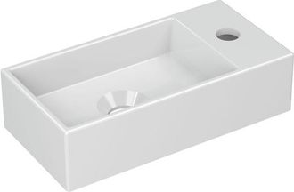 Bernacchini Versus Fontein - 36x18x9cm - wasbak links - 1 kraangat - porselein wit glans