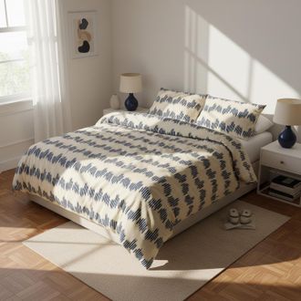 KASANOVA Parure copripiumino geometrico blu