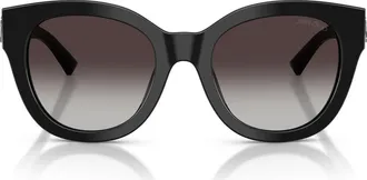 Jimmy Choo London 51mm Gradient Round Sunglasses in Black/gradient Gray at Nordstrom