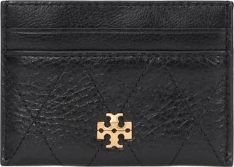 Tory Burch Leren Kaarthouder - Dames - Portefeuilles - Zwart - ONE Size - Leer - Accessoires