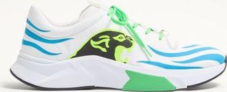 Valentino Garavani Panther Blaze Low-Top Trainer in Ripstop Fabric Man WHITE/LIGHT BLUE 40.5