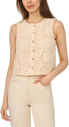 CeCe by Cynthia Steffe Crochet Vest in Natural at Nordstrom, Size Xx-Small