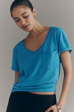 Pilcro Quinn Short-Sleeve V-Neck Tee by Pilcro