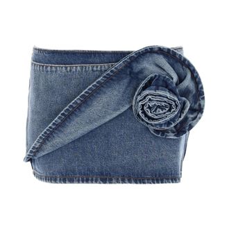 Magda Butrym Gonna corta in denim con fiori attorcigliati - - Skirts - Donna - Blu - S