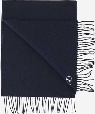 Valentino Garavani Mens Scarf Virgin Wool Navy Scarfs