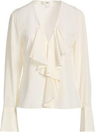 Frame Denim RUFFLE FRONT V-NECK BLOUSE