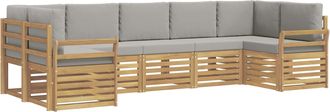 vidaXL Conjunto De Sof&aacute;s De Exterior 7 Uds. Blanco Y Gris Claro Vidaxl
