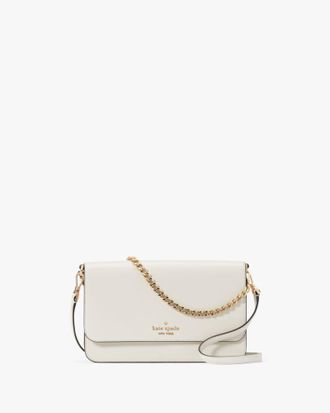 Kate Spade New York Womens Madison Saffiano Leather Willow Medium Flap Convertible Crossbody - White - One Size