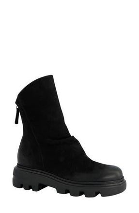 Paul Green Crosby Lug Sole Bootie in Black Grained Nubuck at Nordstrom Rack, Size 6.5Us /4Uk