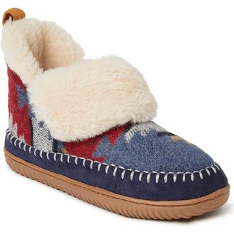 Dearfoams Moritz Bootie Slipper in Navy Multi at Nordstrom, Size 11