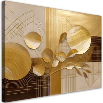 Artgeist Quadro su tela, Astrazione Glamour Oro - 90x60