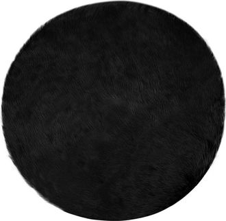 vidaXL Alfombra De Imitaci&oacute;n De Piel De Oveja Tafalla Negro &Oslash; 200 Cm Vidaxl