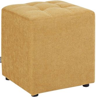 Beliani Reposapi&eacute;s Puf Sala De Estar Moderno Cubo Otomana Amarillo Kansas