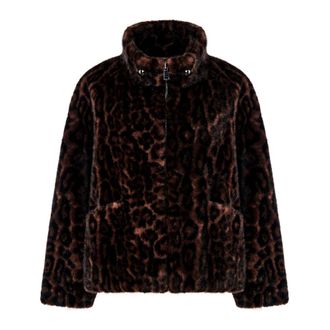 Cesare Gaspari Jassen, Dames, Bruin, XL, Faux Velour Ritssluiting Jas