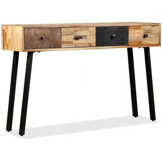 vidaXL Tavolo Consolle in Legno Massello di Teak 120x30x76 cm - Vidaxl