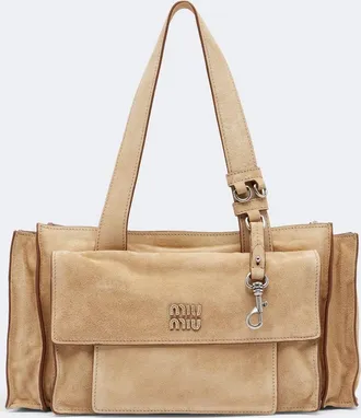 Miu Miu Borsa a spalla Utilitaire in suede